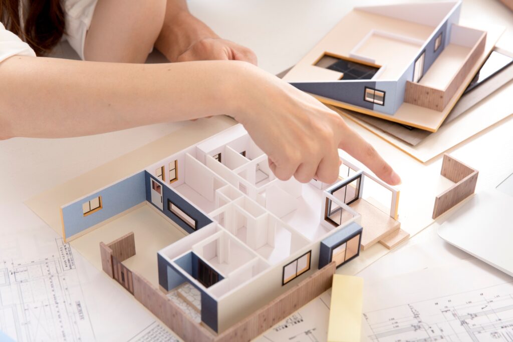 Architekturmodell mit Grundrissplanung | Terrassenüberdachung Hamburg vom Profi